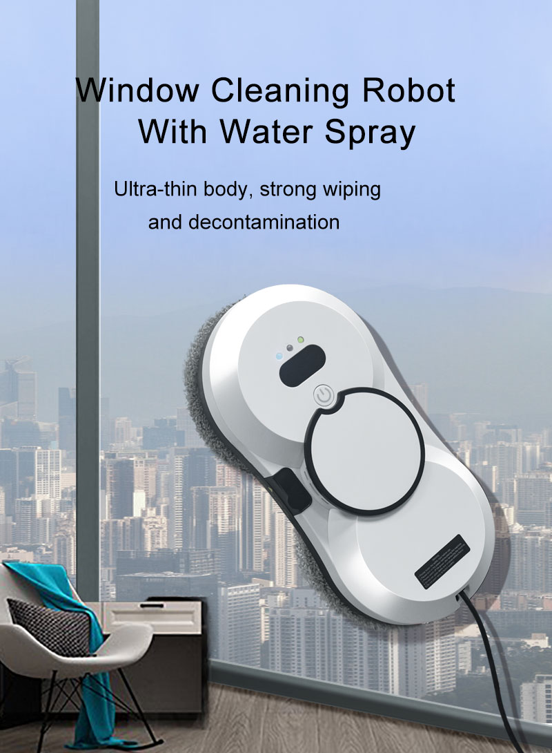 30ml 67dB Window Cleaner Robot Skyscraper Cleaning Robot With Water Spray