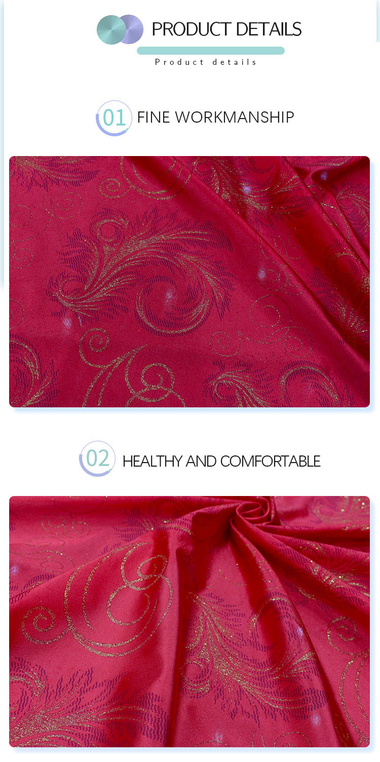 Gold Powder Printed Mattress Quilting Fabric Healthy Allergy Proof