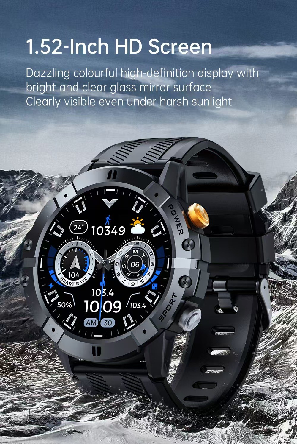 1.52 inch SmartWatch C29 Smart Watch With Blood Oxygen Pressure Heart Rate Monitor