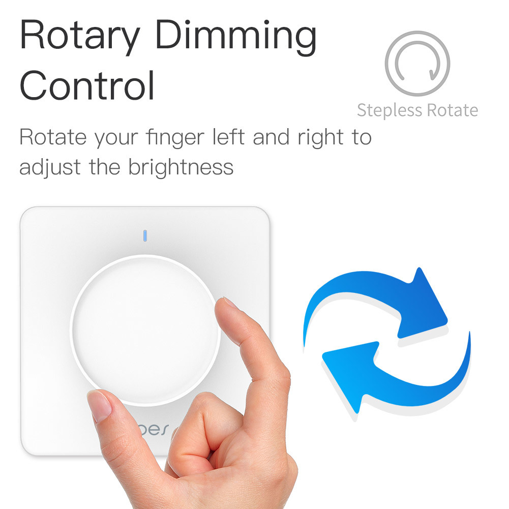 Hotel Room Light Dimmer Smart Wifi Wall Switch Tuya Zigbee Rotary Dimmer Switch 300W