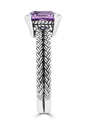 Amethyst Filigree Ring Slightly Stones With 4K White Gold, Amethyst .20cttw