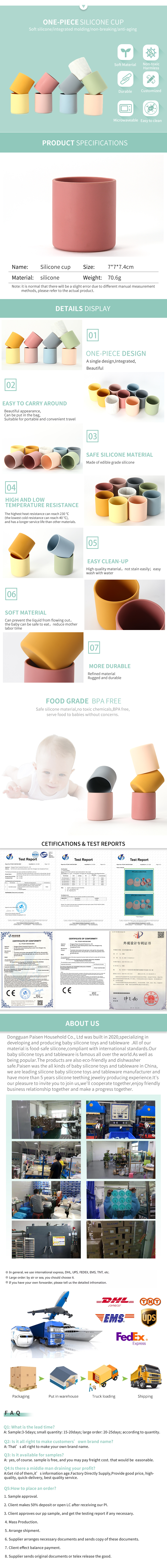 Spill Proof Silicone Kids Cup BPA Free Non Toxic For Infant Training