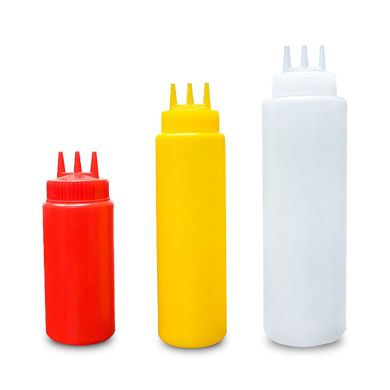 24oz Dessert Tools Condiment Sauce Bottle With Lids Plastic Squeeze Sauce Bottle Squirt Bottles for Liquids