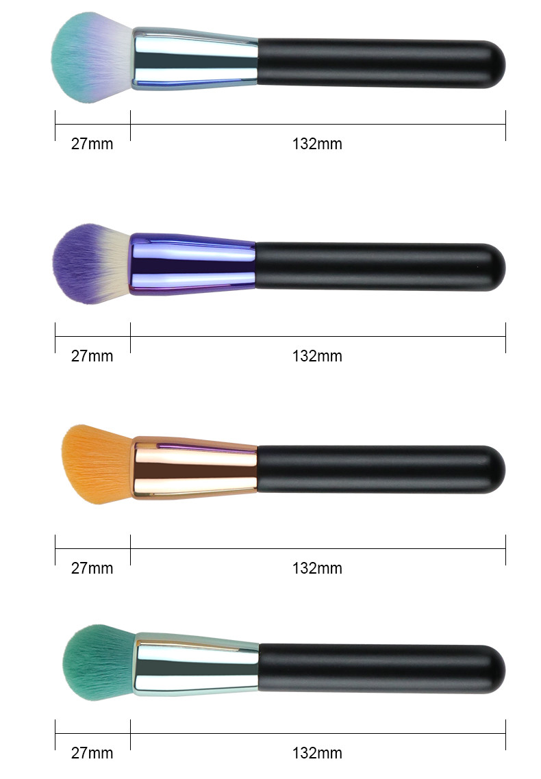 Cruelty Free Facial Makeup Brush Aluminum Ferrule Single Foundation Brush Blusher