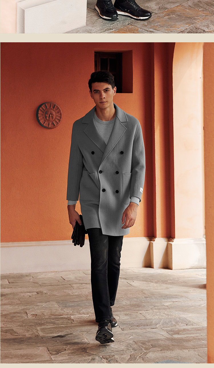 Support 7 Days Sample Order Lead Time Men's Double-Breasted Windbreaker Overcoat