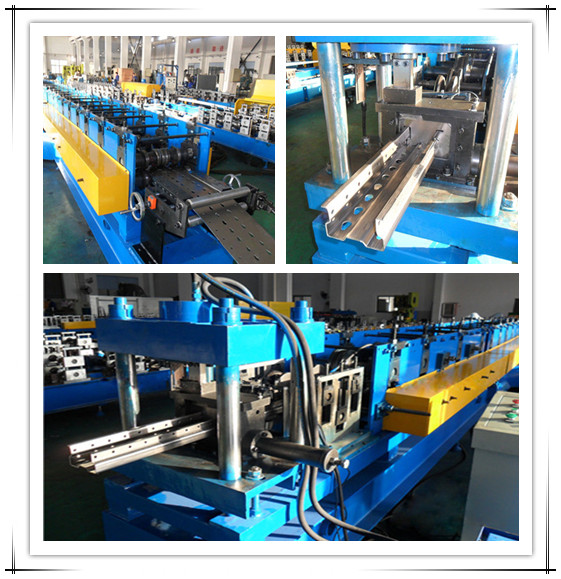Heavy Duty Metal Steel Roll Forming Machine , Rack Rolling Machine With Manual Decoiler 5.5KW
