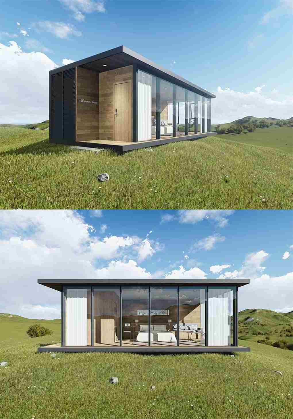 Movable Wood Interior Custom Prefab Homes Soundproof Beautiful Prefab Houses