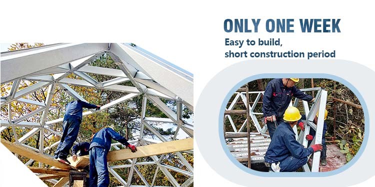 ​Light Steel Frame Movable Cabin Hotel Prefab Geodesic Dome House Dome Kits Deepblue Smarthousing