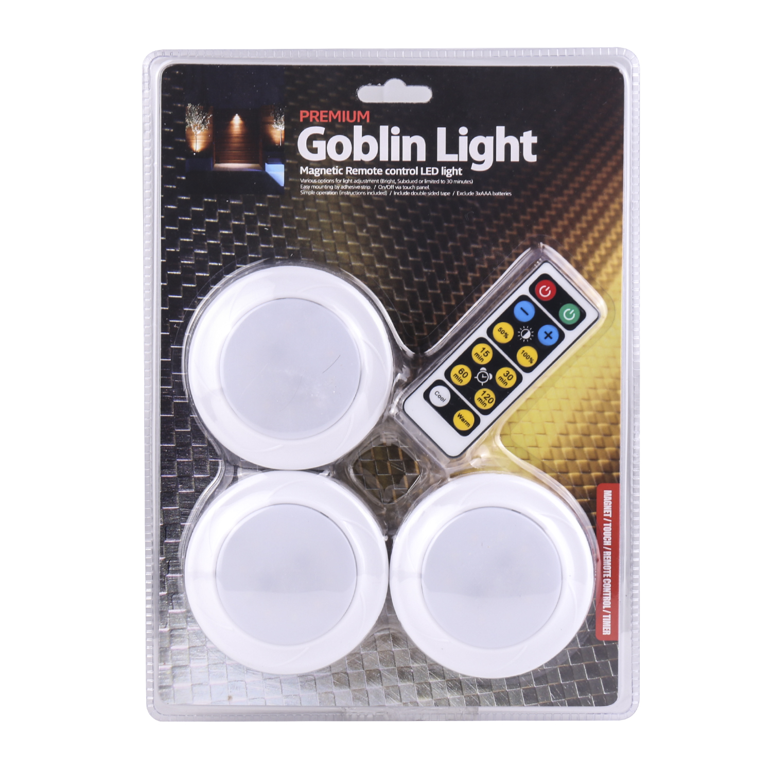 4.5VDC Battery Operated Puck Lights With Remote