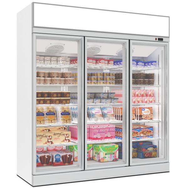Fan Cooling Commercial Display Freezers for Displaying Beverages in Glass Door and 220V Voltage