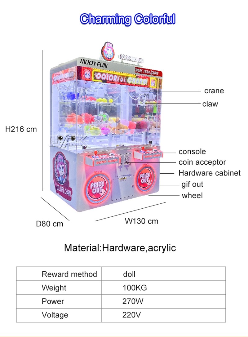 Claw Toy Crane Game Machine Coin Operated Prize Vending Machine