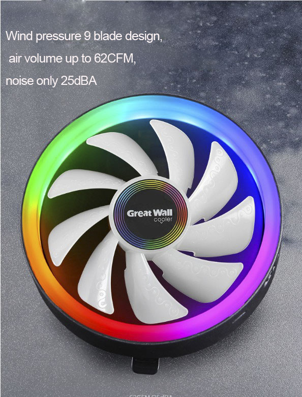 62CFM Personal Computer CPU RGB Cooling Fan Air Heatsink Cooler Heat Radiator Fans Ventilador for PC Desktop