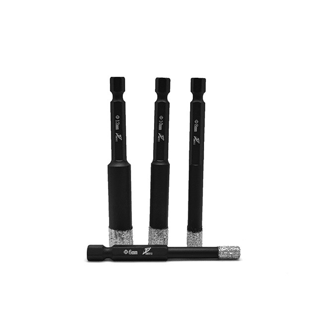 Black 5-25mm Hexagonal Shank Diamond Drill Core Bit Cooling Wax Brazed