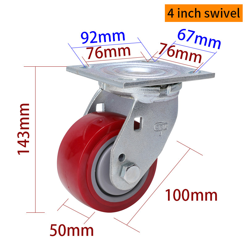 100mm 4 Heavy Duty Casters 350kg Load Aluminium Caster Wheels