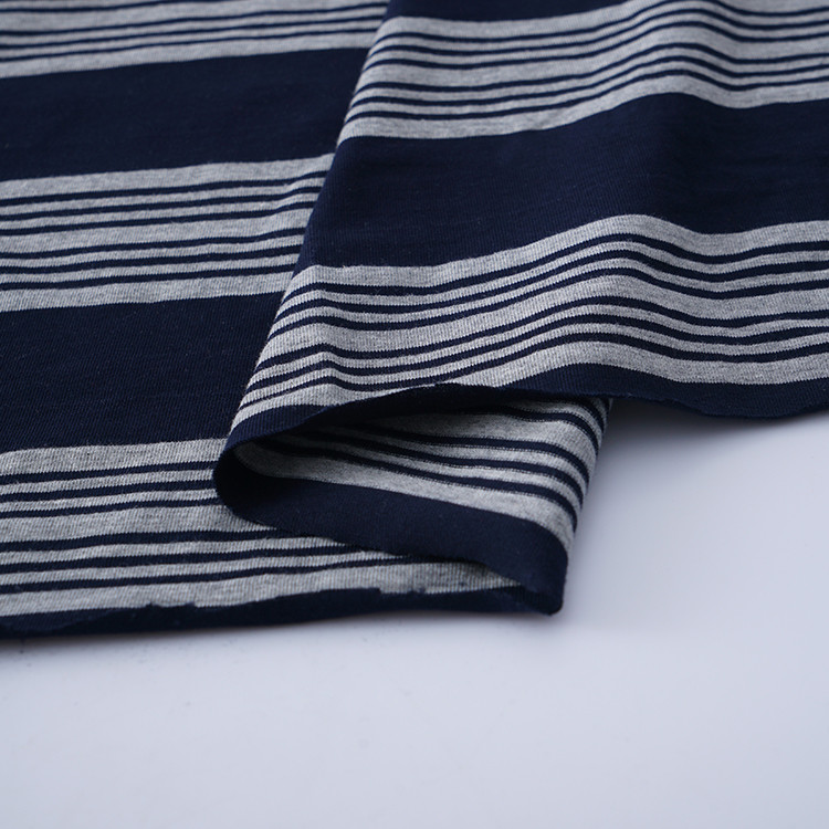 Soft Material Striped Cotton Fabric 185cm Width For Leisure Wear