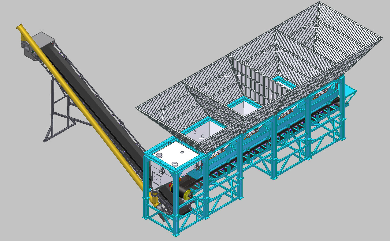 Customized Ready Mix Concrete Batching Plant 13 M³ Aggregate Weighing Hopper