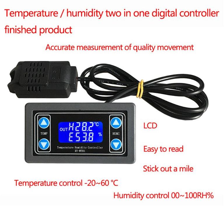 XY-WTH1 DC 6-30V Digital display Constant Temperature humidity Controller Dual Output thermostat With Sensor For AC 220V