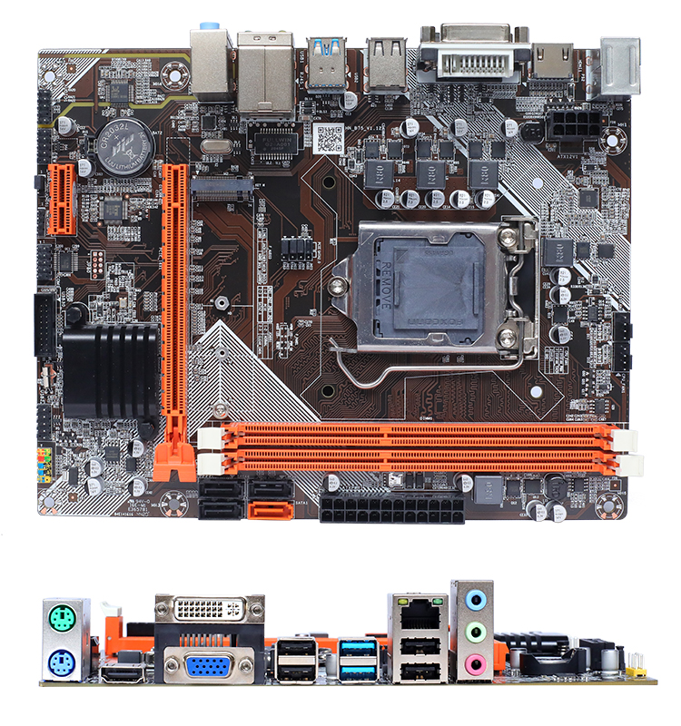 Jieshuo G1630 CPU OEM B75 Motherboard LGA1155 Desktop PC Motherboard USB 3.0