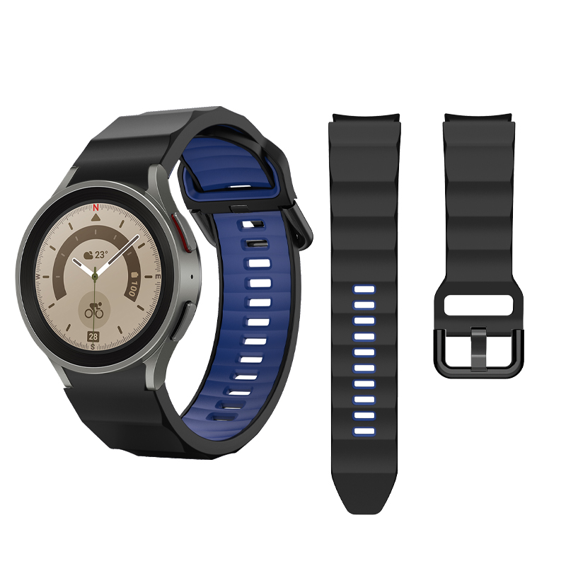 Custom Dual Color Silicone Watchband for Samsung Galaxy Watch 5 Pro