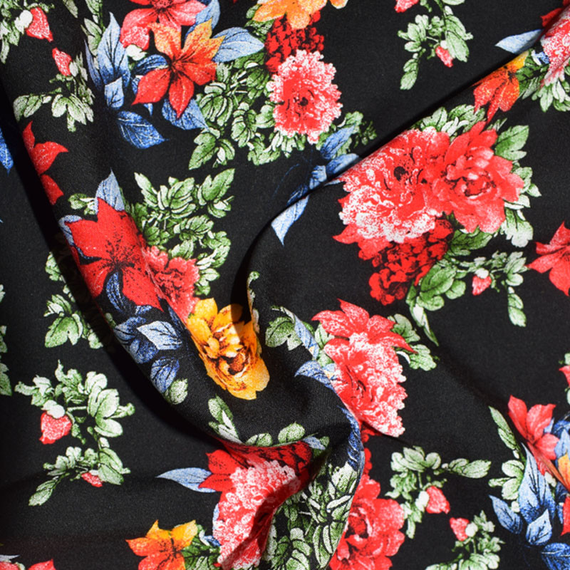 Rotary Print Rayon Viscose Fabric Flower Woven Textile Garment