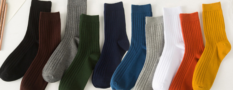 Solid Color Thick Business Mens White Dress Socks Business Casual Socks