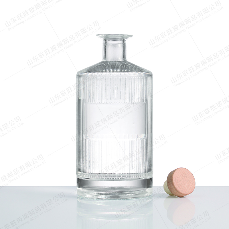 Industrial Gin Rum Whisky Vodka Spirit Glass Bottle with Cork 200ml 500ml 700ml 750ml