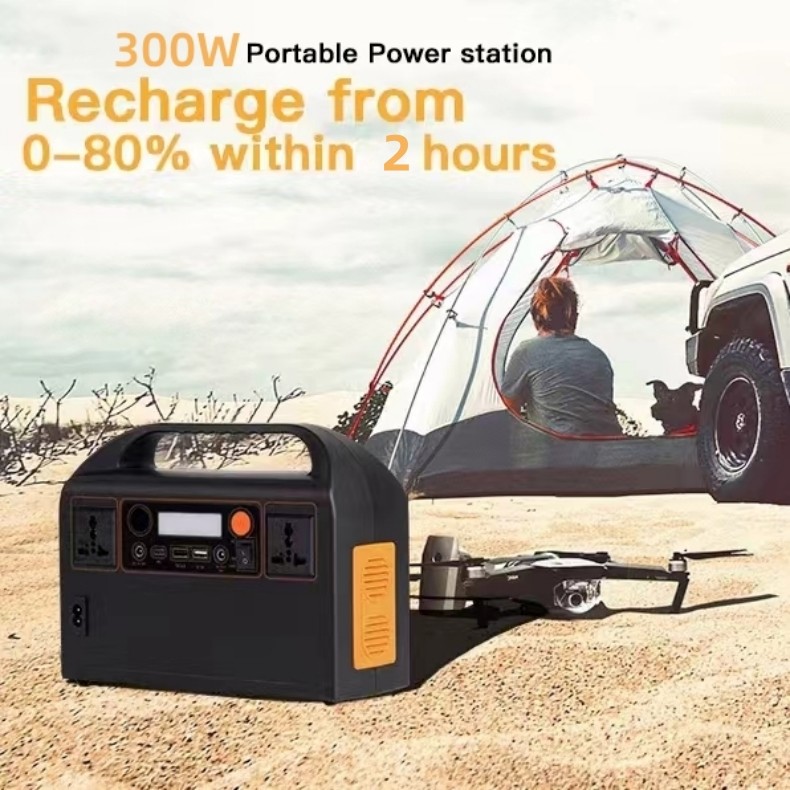 Lithium Battery Emergency Solar Power Bank AC 300W Outdoor Camping Multifunction