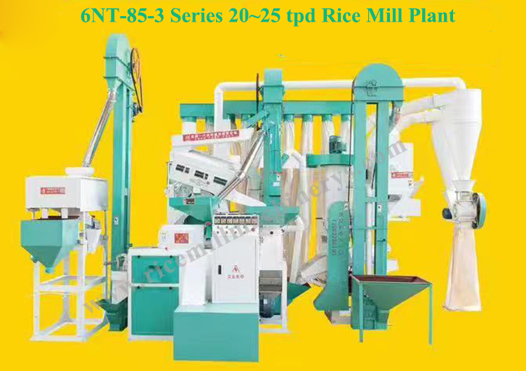 26.59 KW 15-25 Ton Paddy Rice Milling Plant Mini Auto Rice for Medium Complete Setup