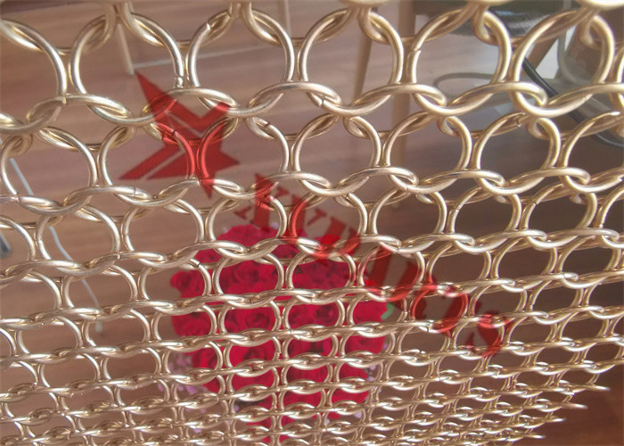 Decorative Chainmail Braided Ring Mesh Curtain For Office Building Space Divider