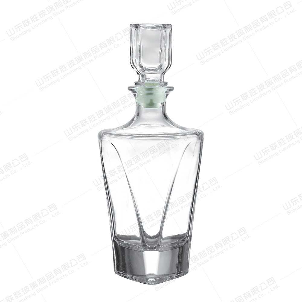 Sealed Empty Clear Matte Black Glass Liquor Bottle For Rum 500ml 700ml