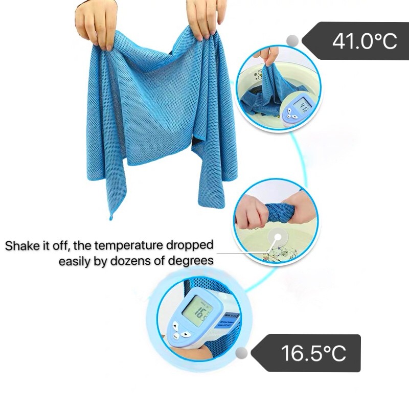 Sublimation Prints Cold Snap Microfiber Cooling Towel For Sports Gym