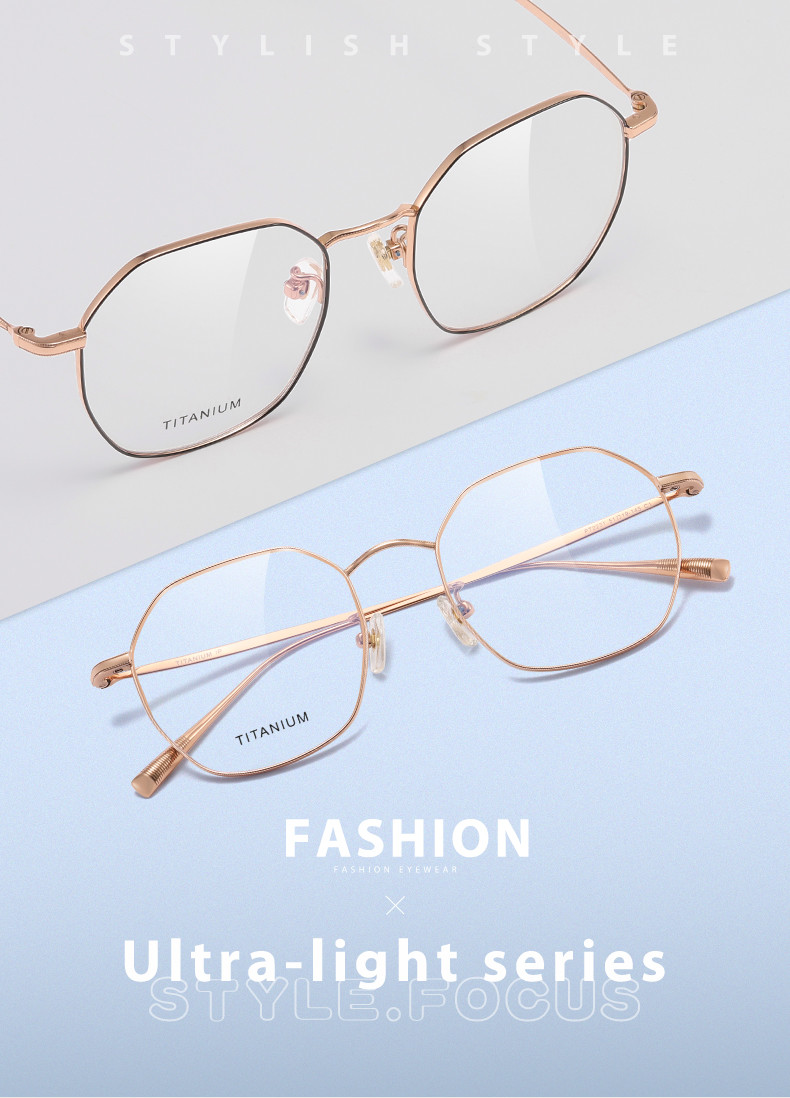 Optical Flexible Titanium Frame Glasses With Transparent Lenses