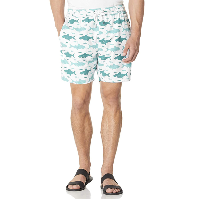 Quick Dry Polyester Men'S 7 Inch Inseam Swim Shorts Trunks With Pockets