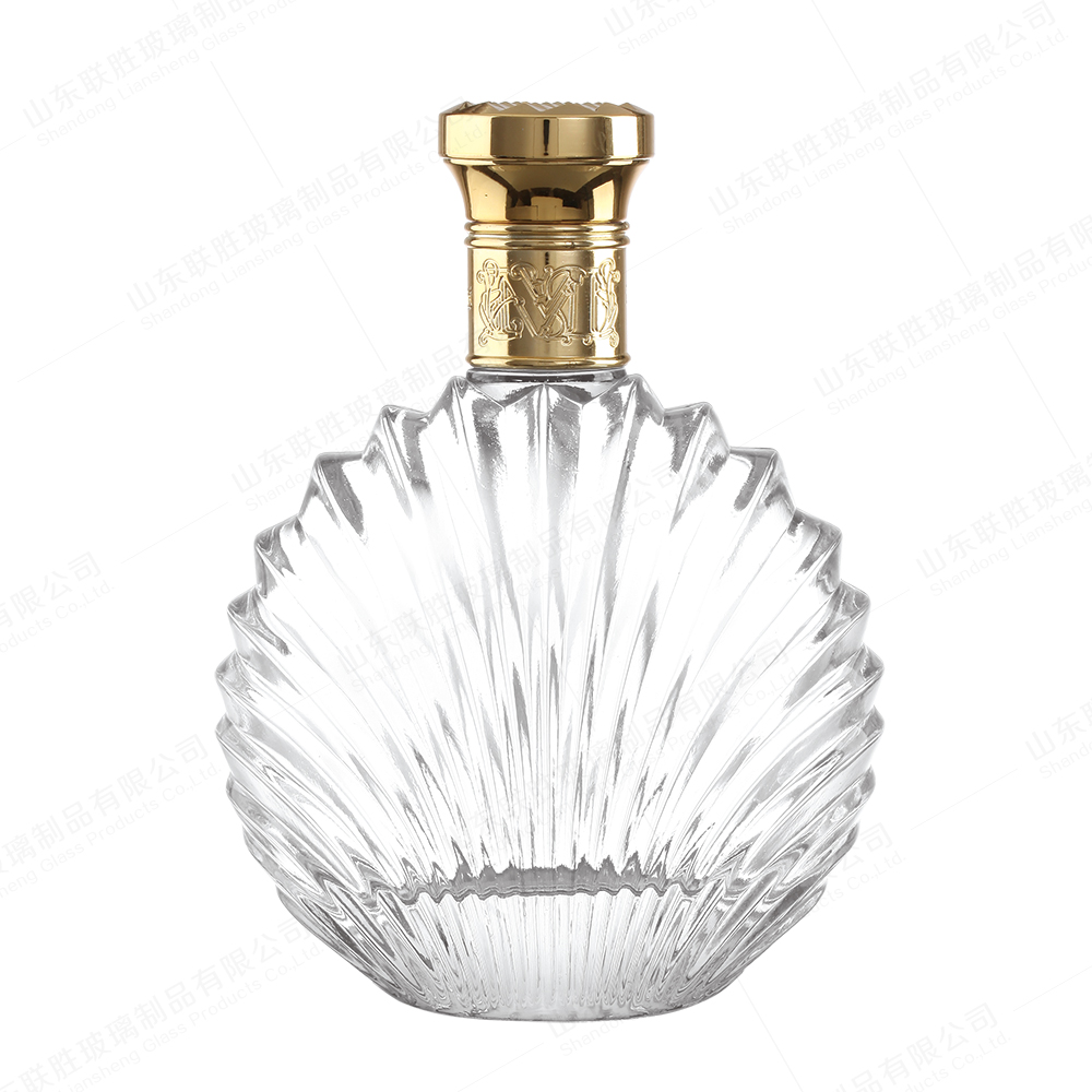Glass Collar 750ml Tequila Vodka Spirits Bottle With Lid And Custom Logo