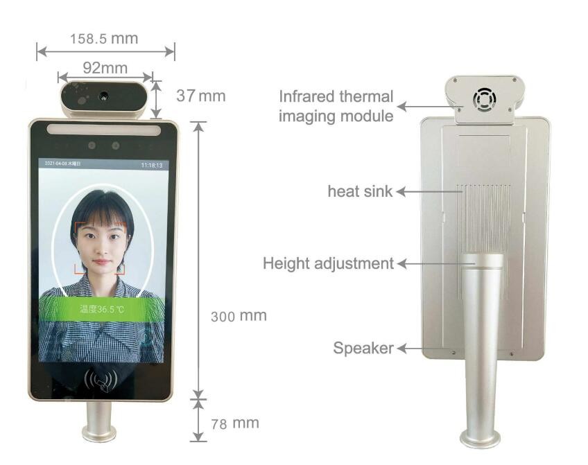 HFSecurity RA10T Face Recognition Temperature Measurement Terminal And Smart Door Access Control