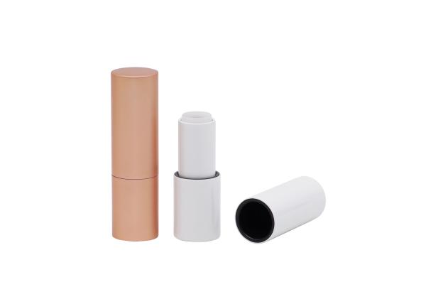 Gold Lip Balm Tubes 3.5g Aluminium Skinny Circle Empty Lipstick Tube