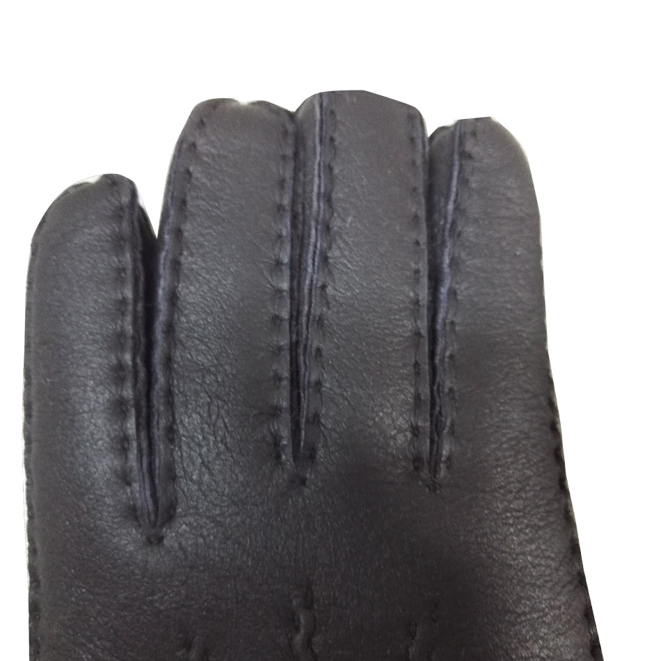 Men Shearling Lamb Fur Winter Gloves Hand Sewing Warm Sheepskin Gloves