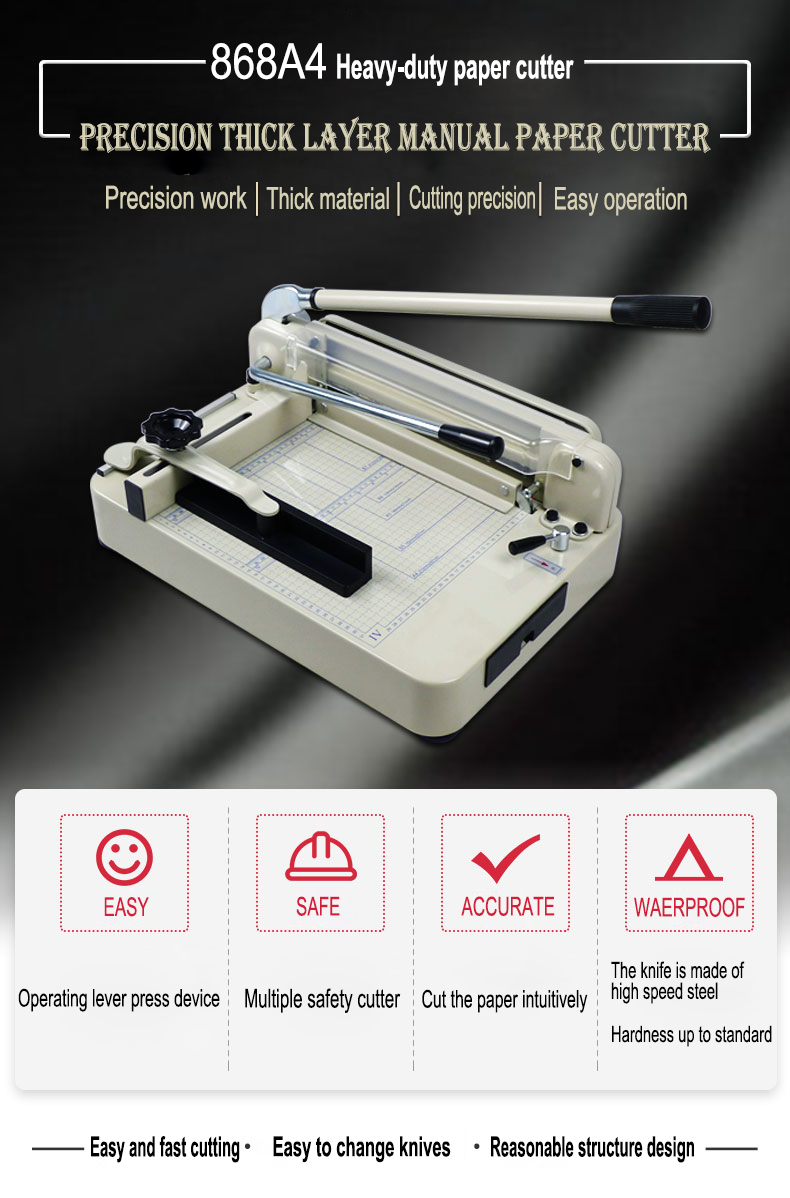 Heavy Duty A4 Paper Cutter Manual Guillotine Cutting Machine for Office and Home