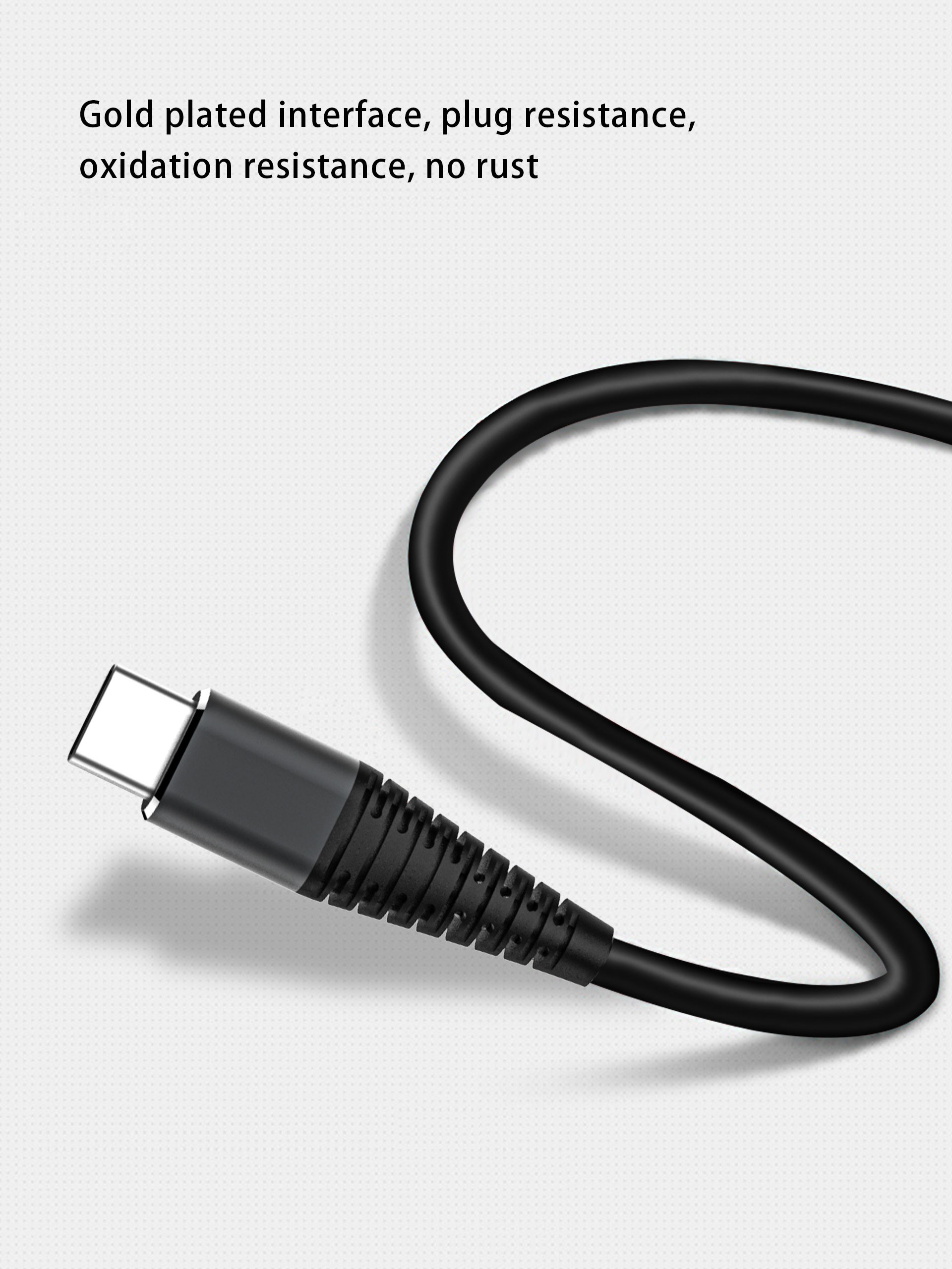 Nylon 3A 3Foot Black 2.0 USB Type C Charging Cable Black Color For LG G5