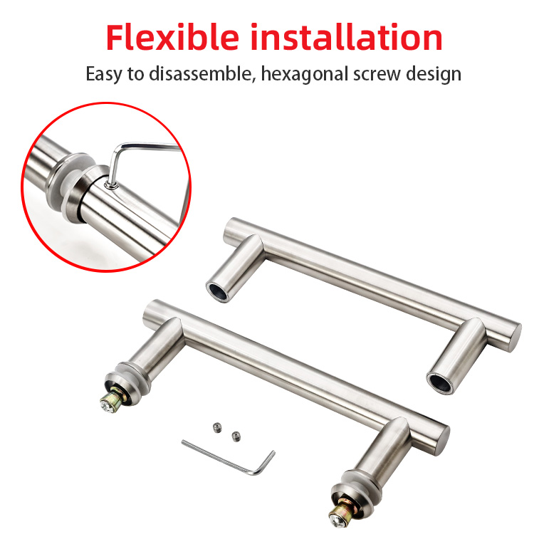 24 inch Double Side H Shape Glass Door Round Ladder Pull Door Handle Door Window Handles