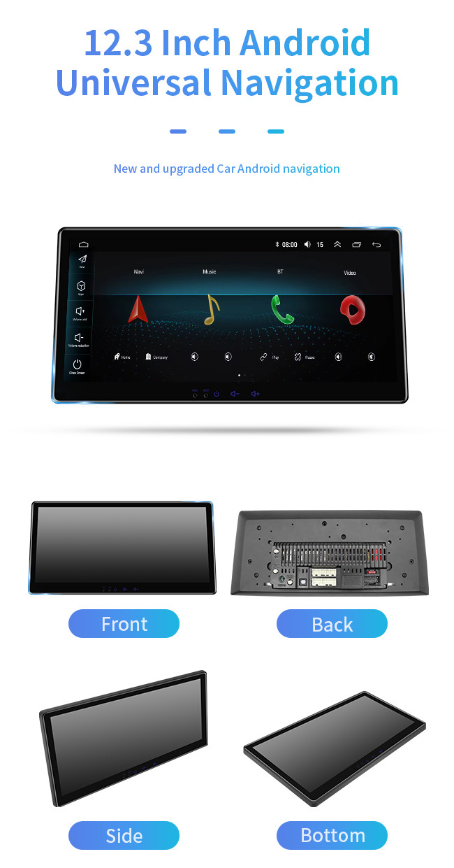 WiFi 4G Carplay HD Car Audio GPS Navigation Large Screen 12.3 Inch Android Universal Navigation