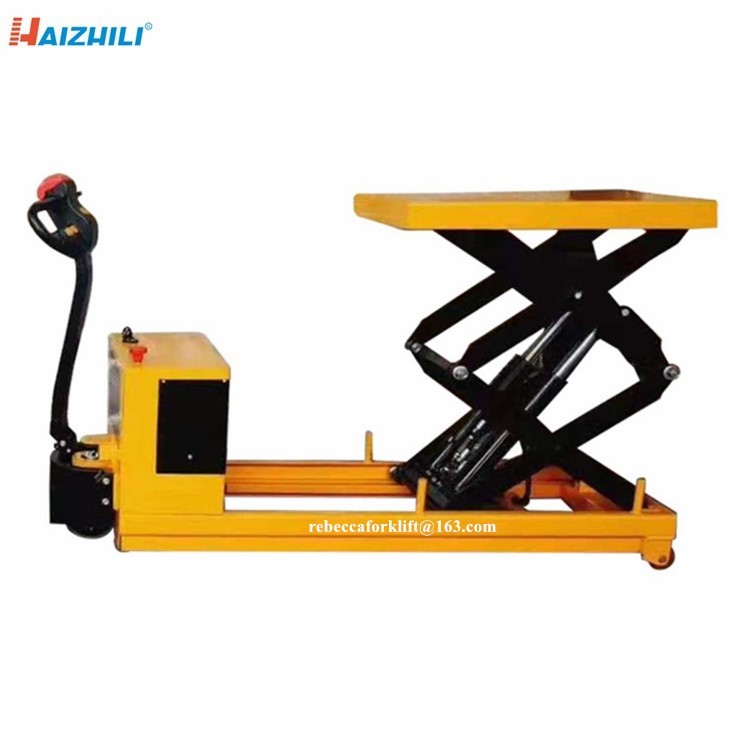 Battery Operated Portable Platform Lift 500kg , Full Electric Scissor Lift Trolly