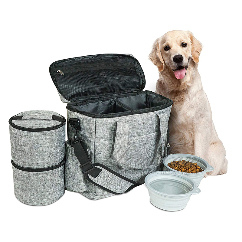 Airline Approved Dog Carrier Bag With 2 Lined Food / Treat Containers