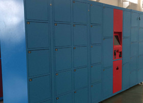 Network Remote Control Management Luggage Lockers , Pincode Overnight Steel Storage Locker