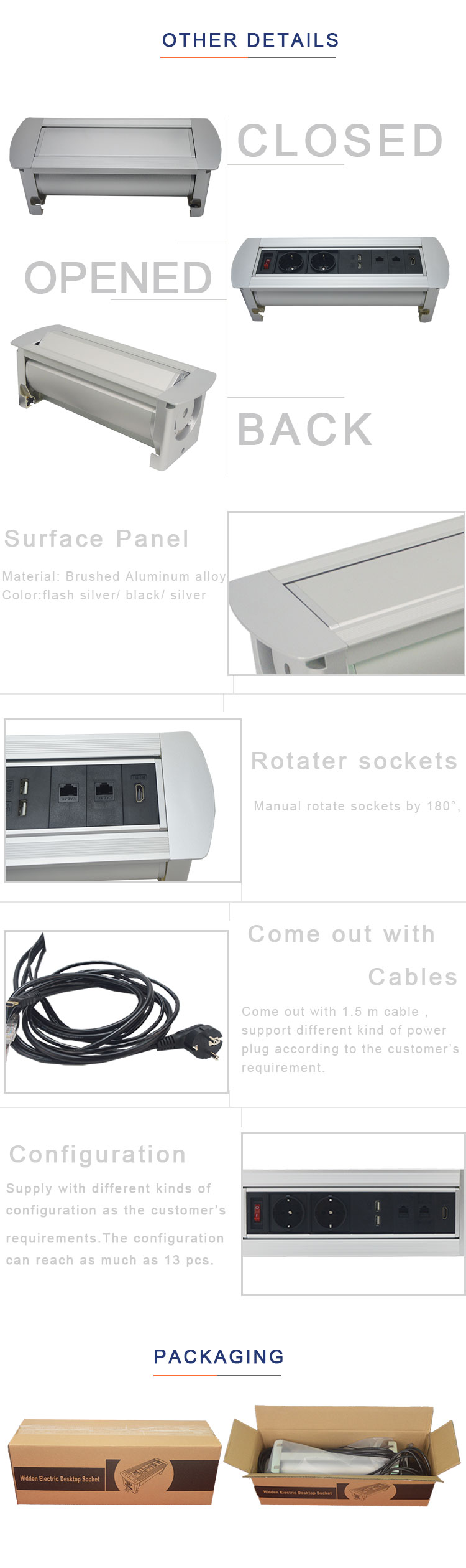 Hot selling built in table mounted flip up socket with usb charger