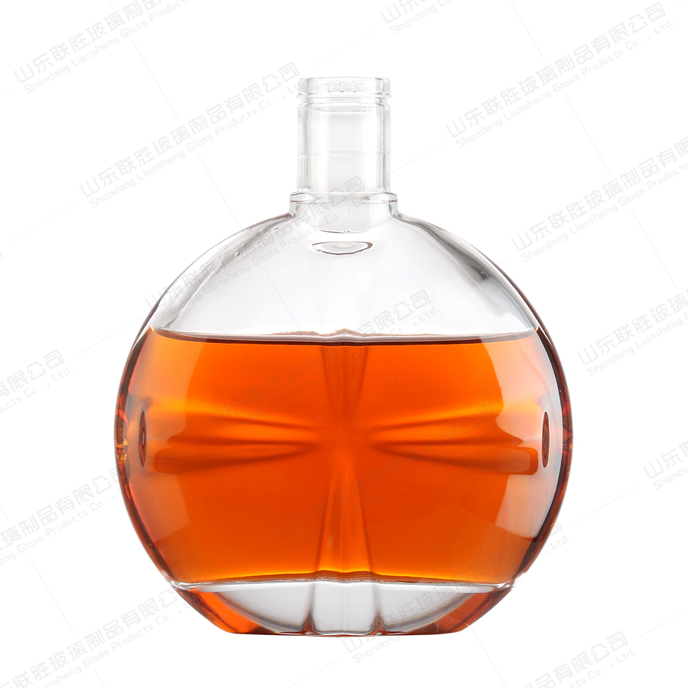 Vodka Hot Stamping Customized 700ml Xo Transparent Glass Wine Bottle with Plastic Lid