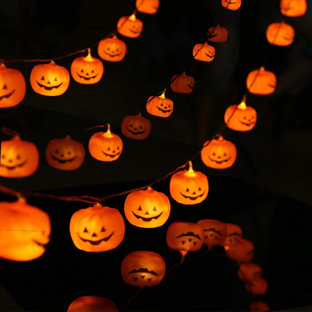 Halloween Pumpkin Lights Halloween Decorations Lanterns Battery Operated LED Pumpkin String Lights Jack o Lantern Decor