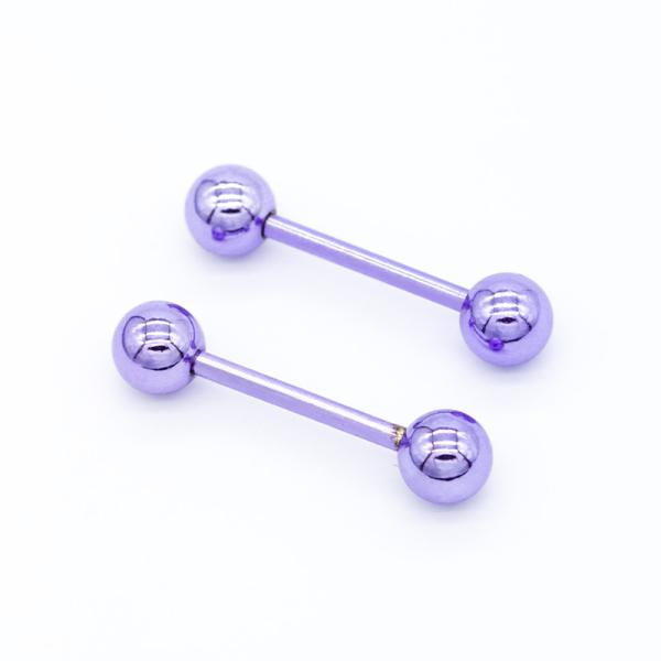 Stainless Steel 316 Nipple Piercing Jewellry 15mm Purple Color Nipple Rings 14