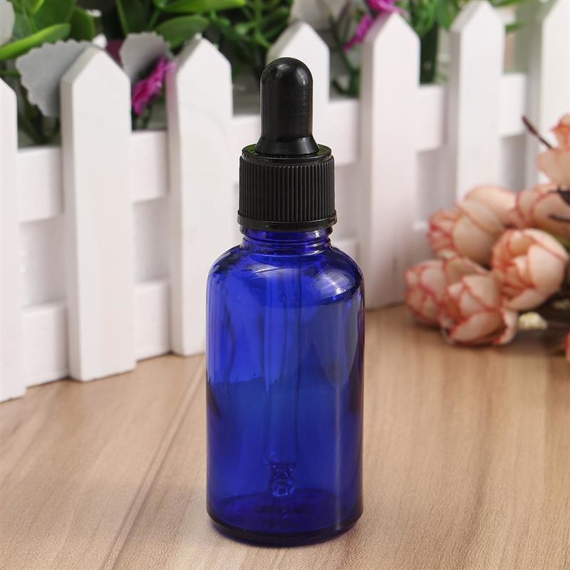 30 Ml Blue Empty Essential Oil Bottles With Glass Dropper Convenient Packaging