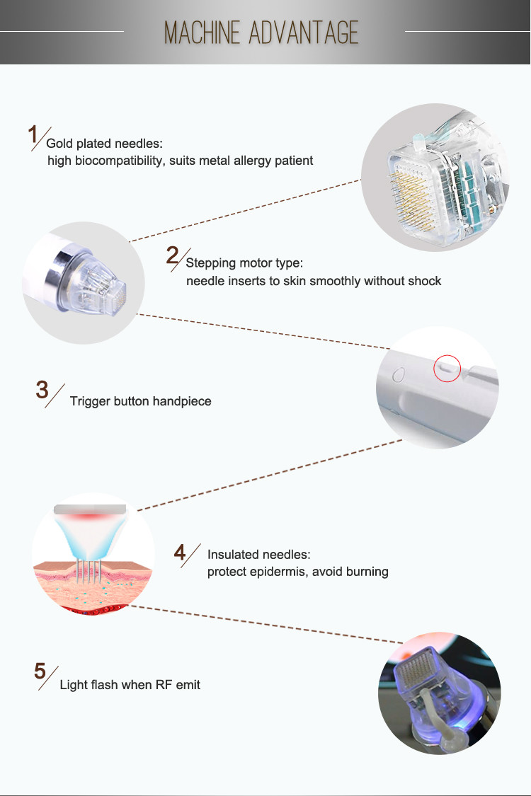 4 Tips 2MHz Fractional Rf Skin Tightening Machine